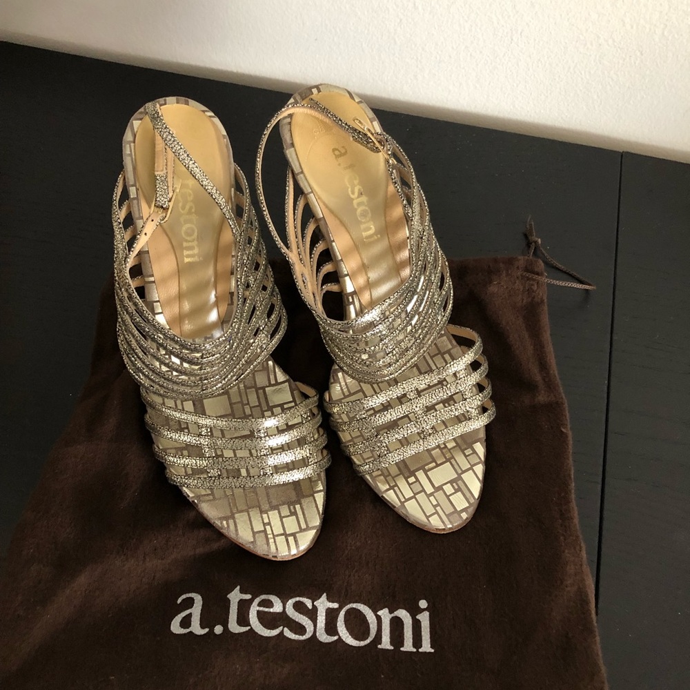 a.testoni heeled strappy sandal